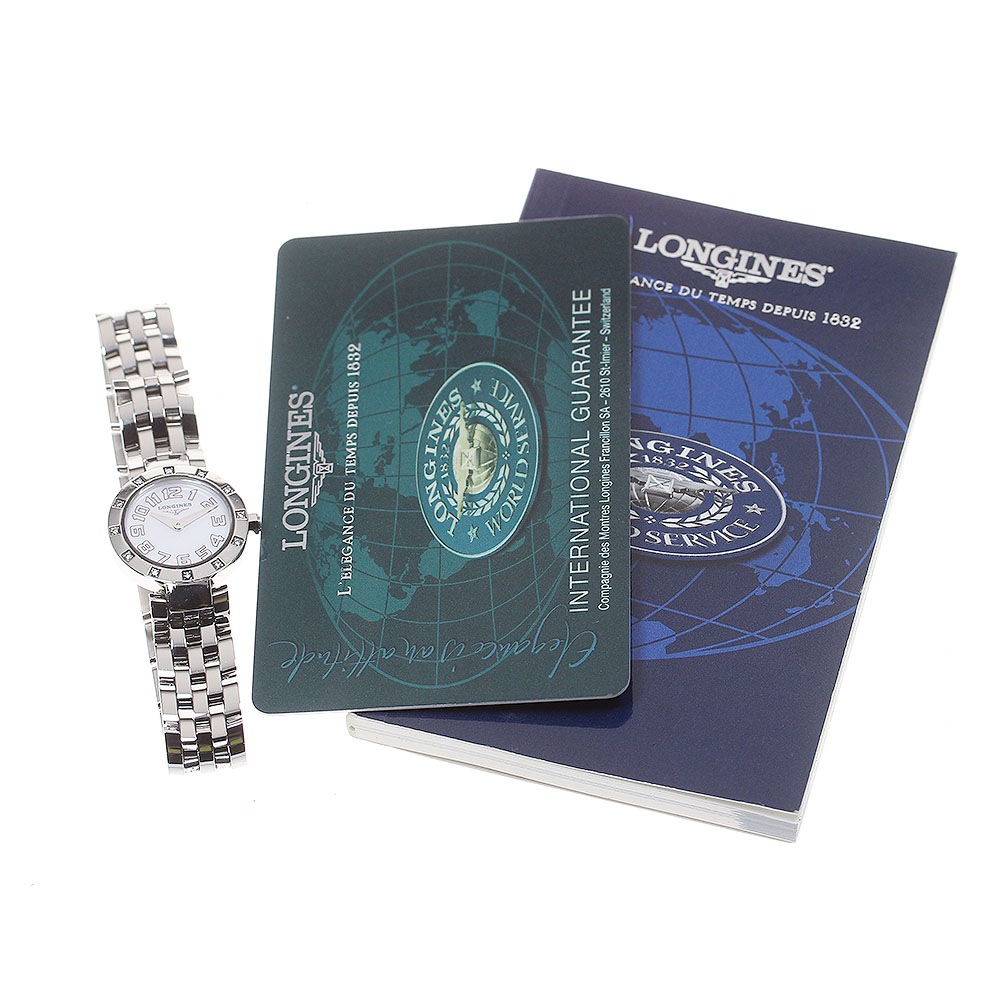 ロンジン LONGINES L5.174.0 ドルチェビータ ダイヤベゼル クォーツ レディース 保証書付き_819279【中古】