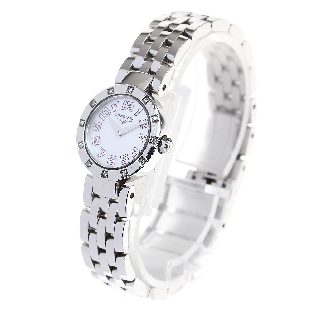 ロンジン LONGINES L5.174.0 ドルチェビータ ダイヤベゼル クォーツ レディース 保証書付き_819279【中古】