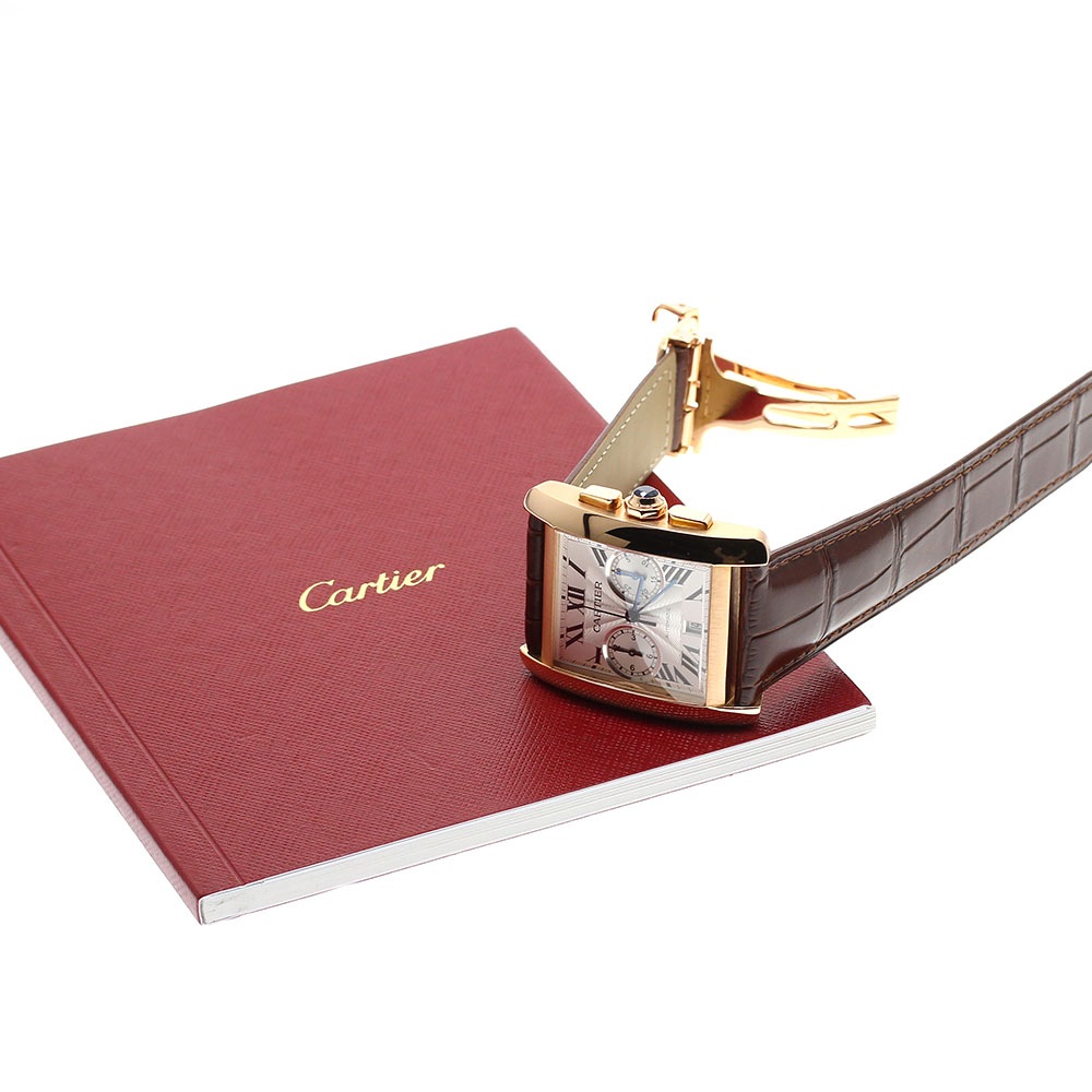 カルティエ CARTIER W5330005 タンクMC クロノグラフ K18PG 自動巻き メンズ 良品 保証書付き_832236【中古】