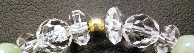 １８金珠ひすい水晶ブレス白水晶/翡翠/K18/パワーストーン ブレスレット