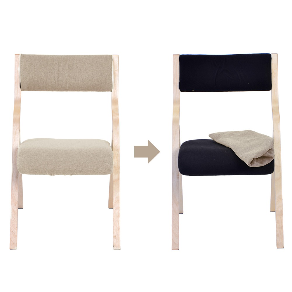 【国内即発送】ベージュ ダイニングチェア PU 木製 椅子 完成品 介護チェア イス 折りたたみチェア カバー洗える　7リビング