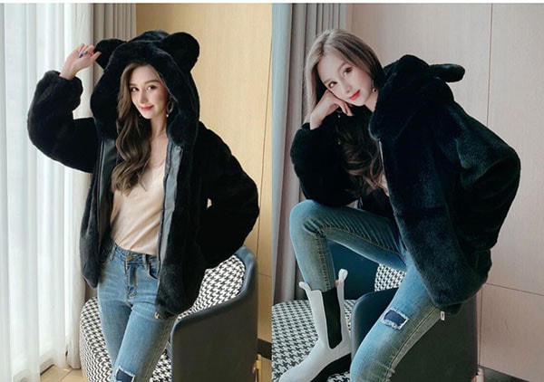 コート うさぎ 大きいサイズ パーカー ペアルック クマ耳 コート 熊耳 かわいい コートジャケット フーディ 可愛い過ぎ 長袖 秋冬 萌え萌え系 女性 高校生 中学生 入学式dd232c0