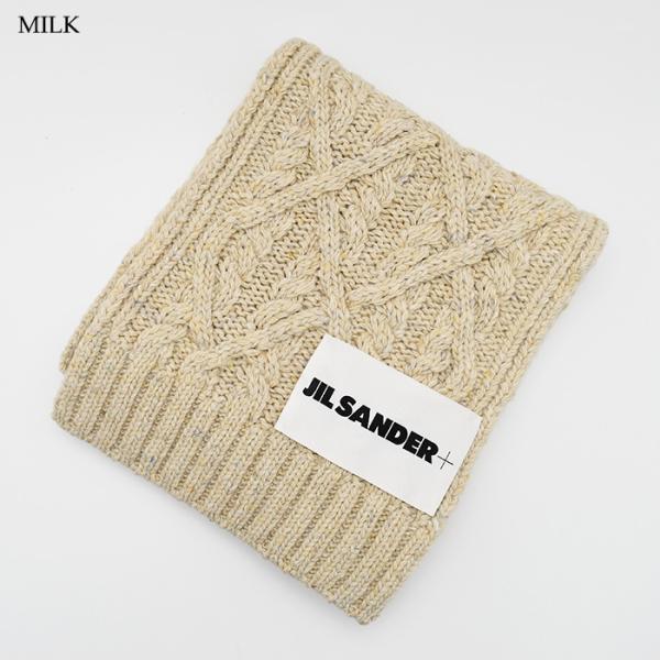 マフラー スカーフ ロゴラベル J40TE0007 J14522 ケーブル レディース ユニセックス MILK 防寒 ベージュ マフラー スカーフ ロゴラベル J40TE0007 J14522 ケーブル レディース ユニセックス MILK 防寒 ベージュ