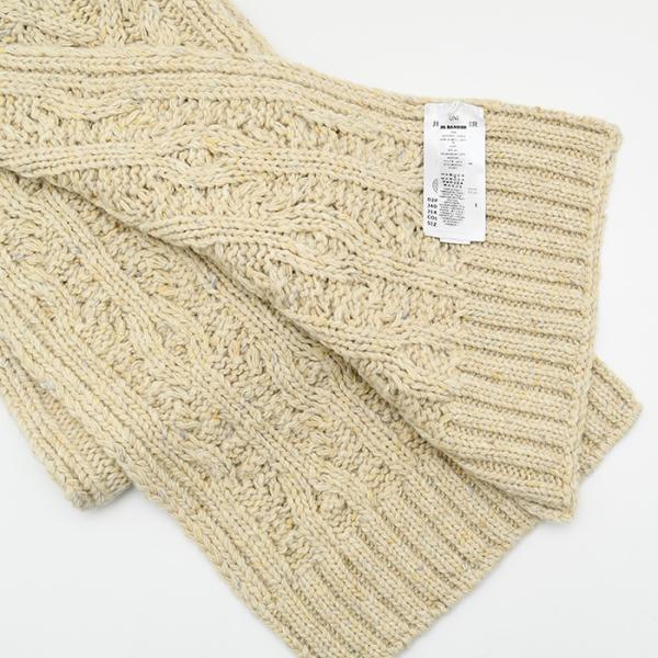 マフラー スカーフ ロゴラベル J40TE0007 J14522 ケーブル レディース ユニセックス MILK 防寒 ベージュ マフラー スカーフ ロゴラベル J40TE0007 J14522 ケーブル レディース ユニセックス MILK 防寒 ベージュ