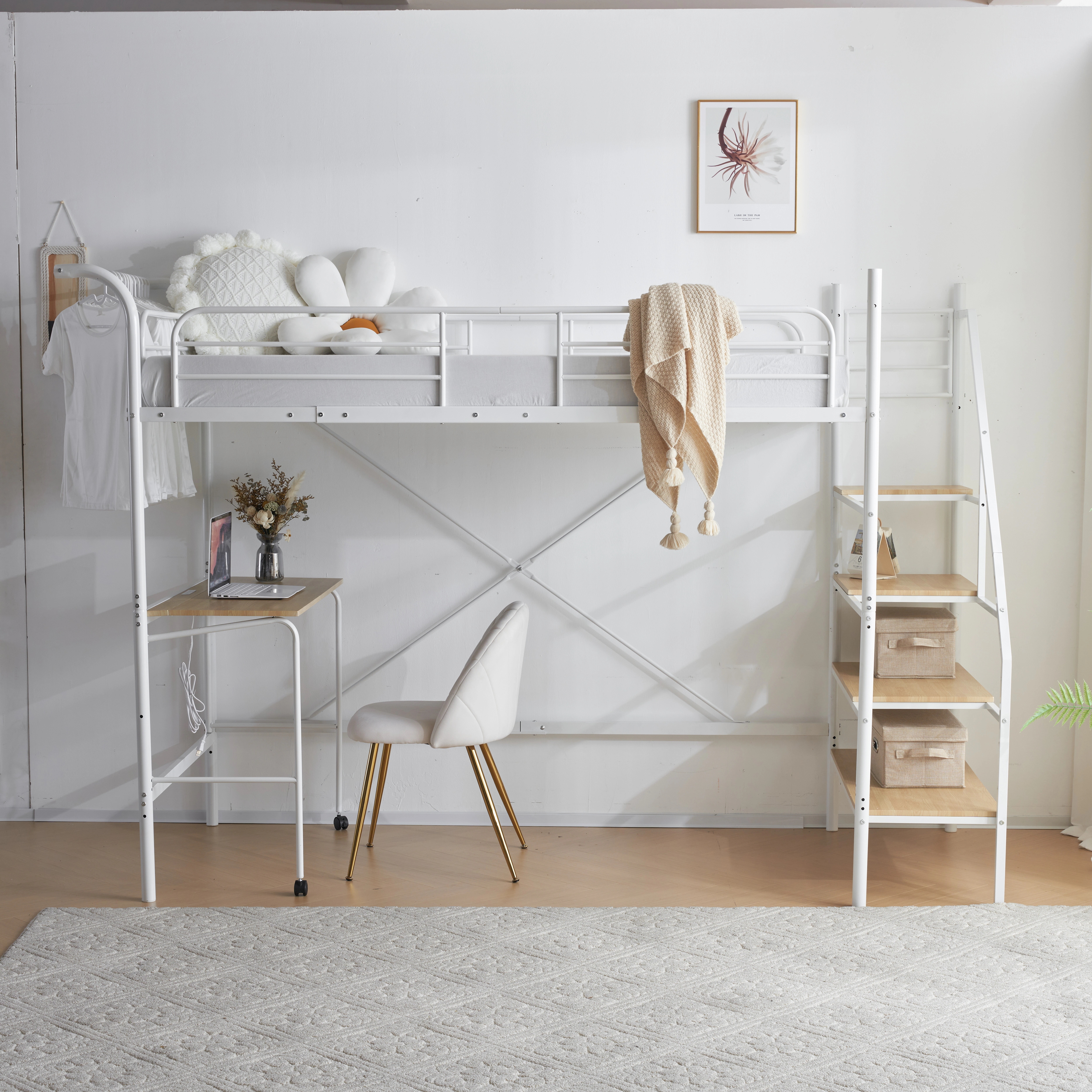 102【元SKU:SA308461BAA】システムベット ロフトベッド シングル デスク付き コンセント付き 収納付き ハンガーポール付き 耐荷重150kg 北欧風 スチール 耐震 102【元SKU:SA308461BAA】システムベット ロフトベッド シングル デスク付き コンセント付き 収納付き ハンガーポール付き 耐荷重150kg 北欧風 スチール 耐震