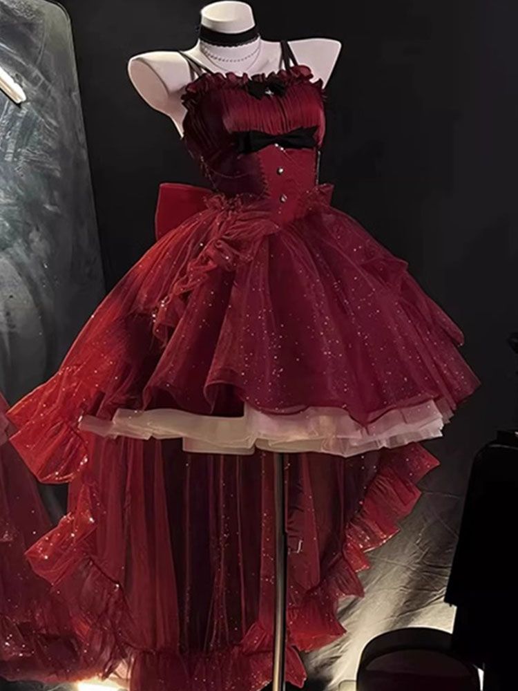 【2枚購入で 3oo円OFF!】レッドドレス ライトドレス プリンセスドレス ロリータ キュート スウィート スーパー 微ラメ ロリータ トレーリングチュチュスカート 夏 【2枚購入で 3oo円OFF!】レッドドレス ライトドレス プリンセスドレス ロリータ キュート スウィート スーパー 微ラメ ロリータ トレーリングチュチュスカート 夏