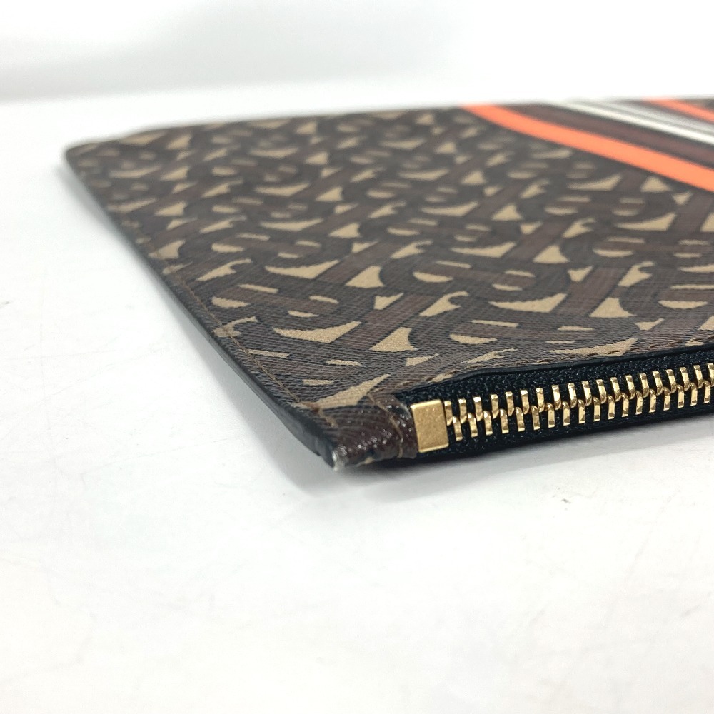 クラッチバッグ TBロゴ ポーチ カバン セカンドバッグ レザー ブラウン