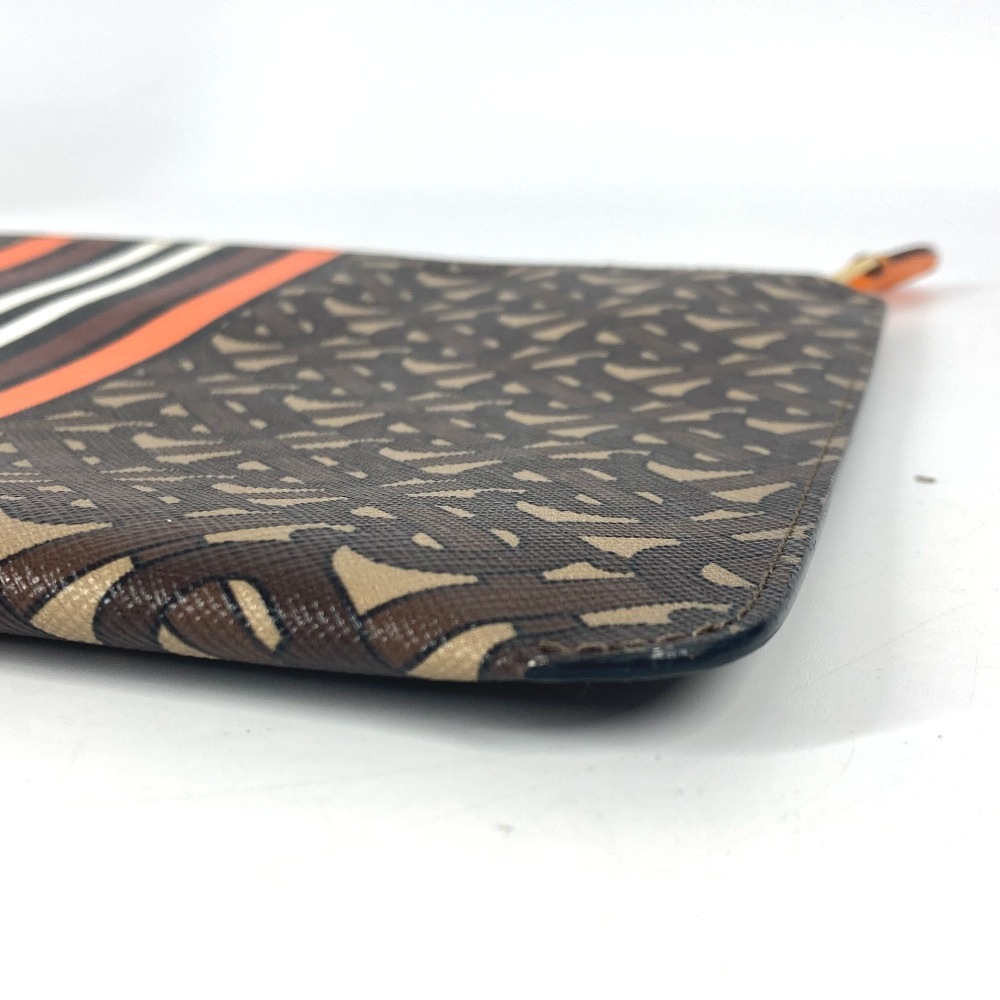 クラッチバッグ TBロゴ ポーチ カバン セカンドバッグ レザー ブラウン