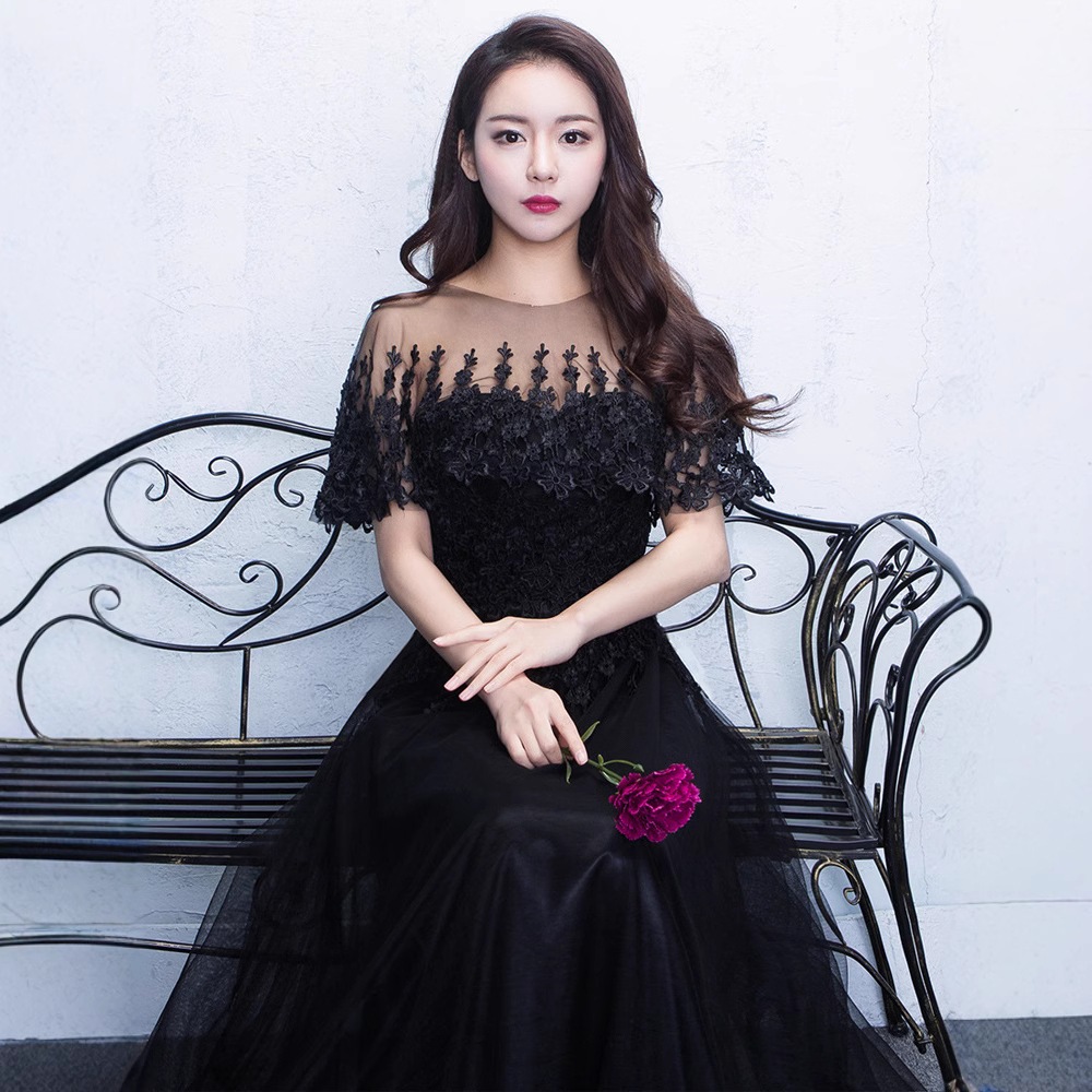 2025年の春と夏2025年のドレスブラックロングドレスドレス 2025年の春と夏2025年のドレスブラックロングドレスドレス