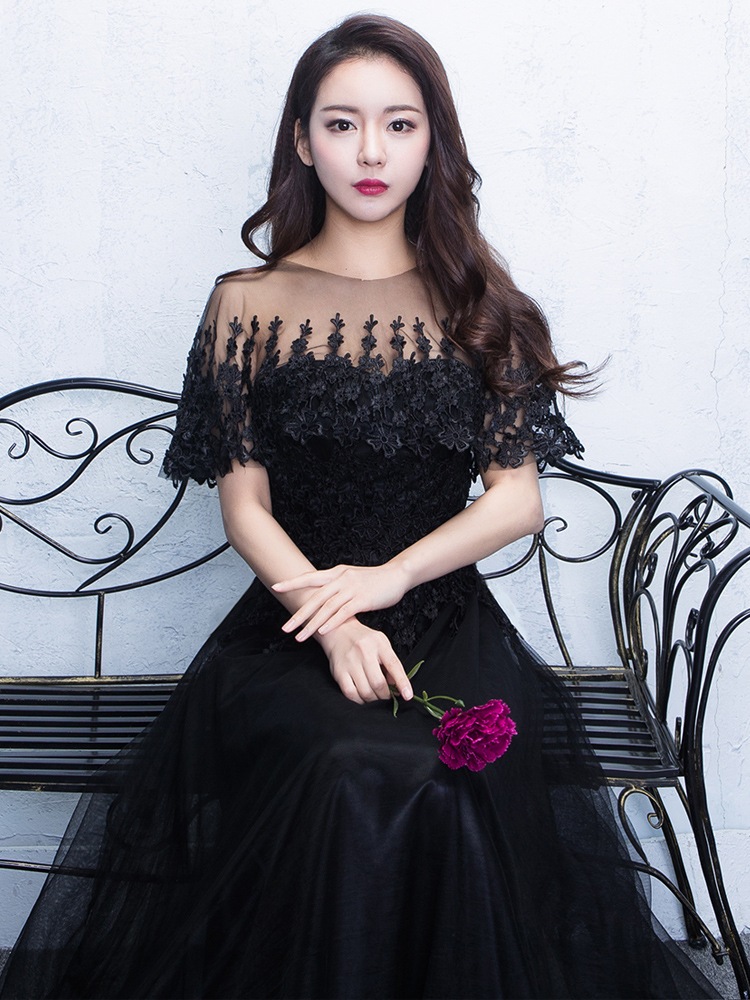 2025年の春と夏2025年のドレスブラックロングドレスドレス 2025年の春と夏2025年のドレスブラックロングドレスドレス