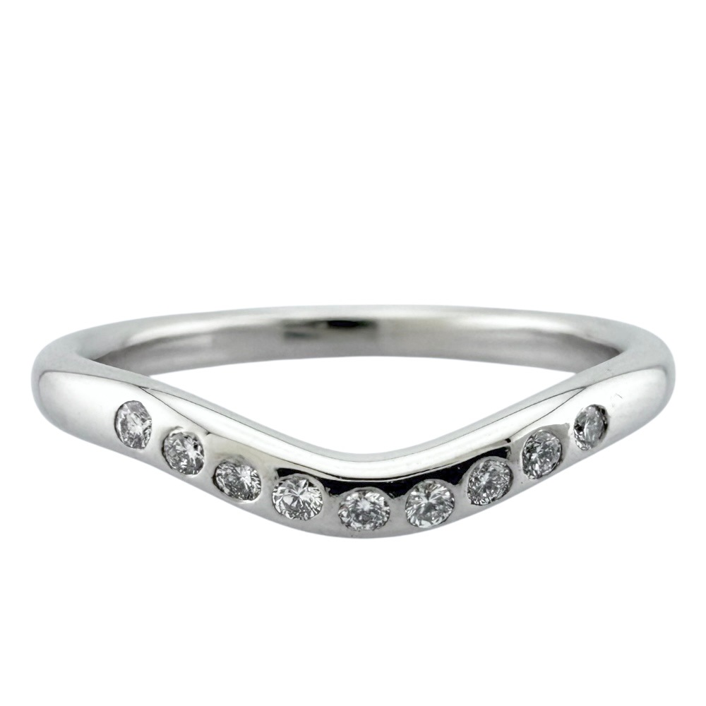 ティファニー カーブドバンド リング 指輪 9.5号 Pt950プラチナ ダイヤモンド TIFFANY&Co. 中古 美品 ティファニー カーブドバンド リング 指輪 9.5号 Pt950プラチナ ダイヤモンド TIFFANY&Co. 中古 美品