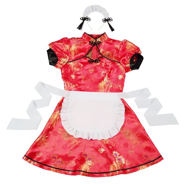 [コスプレ衣装/コスチューム] ロイヤルチャイナ チャイナメイド レッド