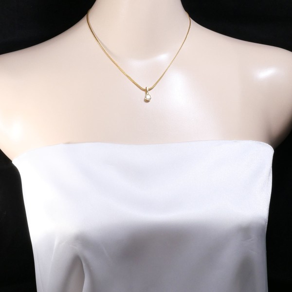 K18 18金 YG ネックレス ダイヤ 0.61 SI1 鑑別書 ジュエリー 中古