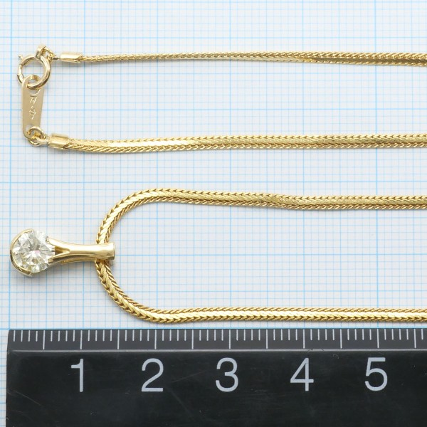 K18 18金 YG ネックレス ダイヤ 0.61 SI1 鑑別書 ジュエリー 中古