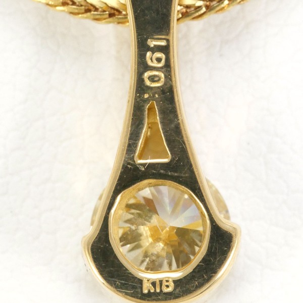 K18 18金 YG ネックレス ダイヤ 0.61 SI1 鑑別書 ジュエリー 中古