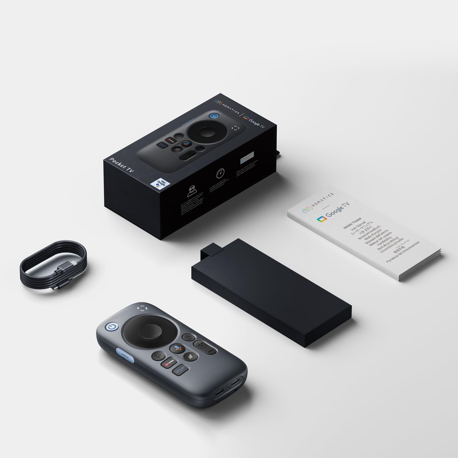 RayNeo Pocket TV ストリーミングメディアプレイヤー HD対応 Prime VideoYouTubeディズニープラス U-NEXTHuluTVerNHK＋など認定ポータブル GTV デバ