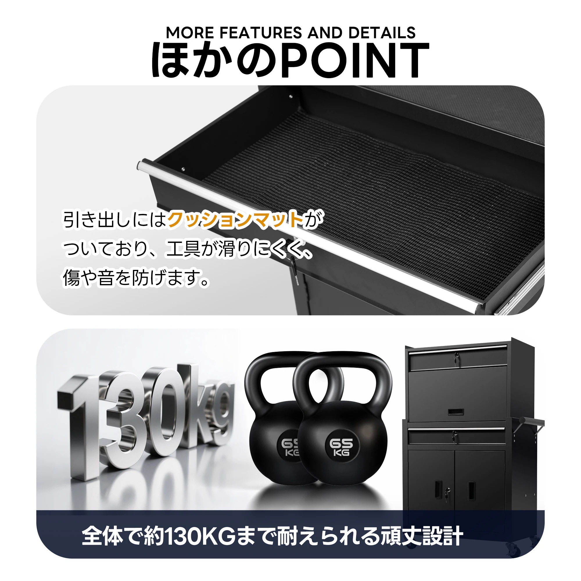 2050ツールキャビネット 多機能 ツールワゴン ツールカート工具カート ロールキャビネット スチール ローラーキャビネット ハンドル W76×D37×H117cm DIY 引き出し 有孔ボード付き