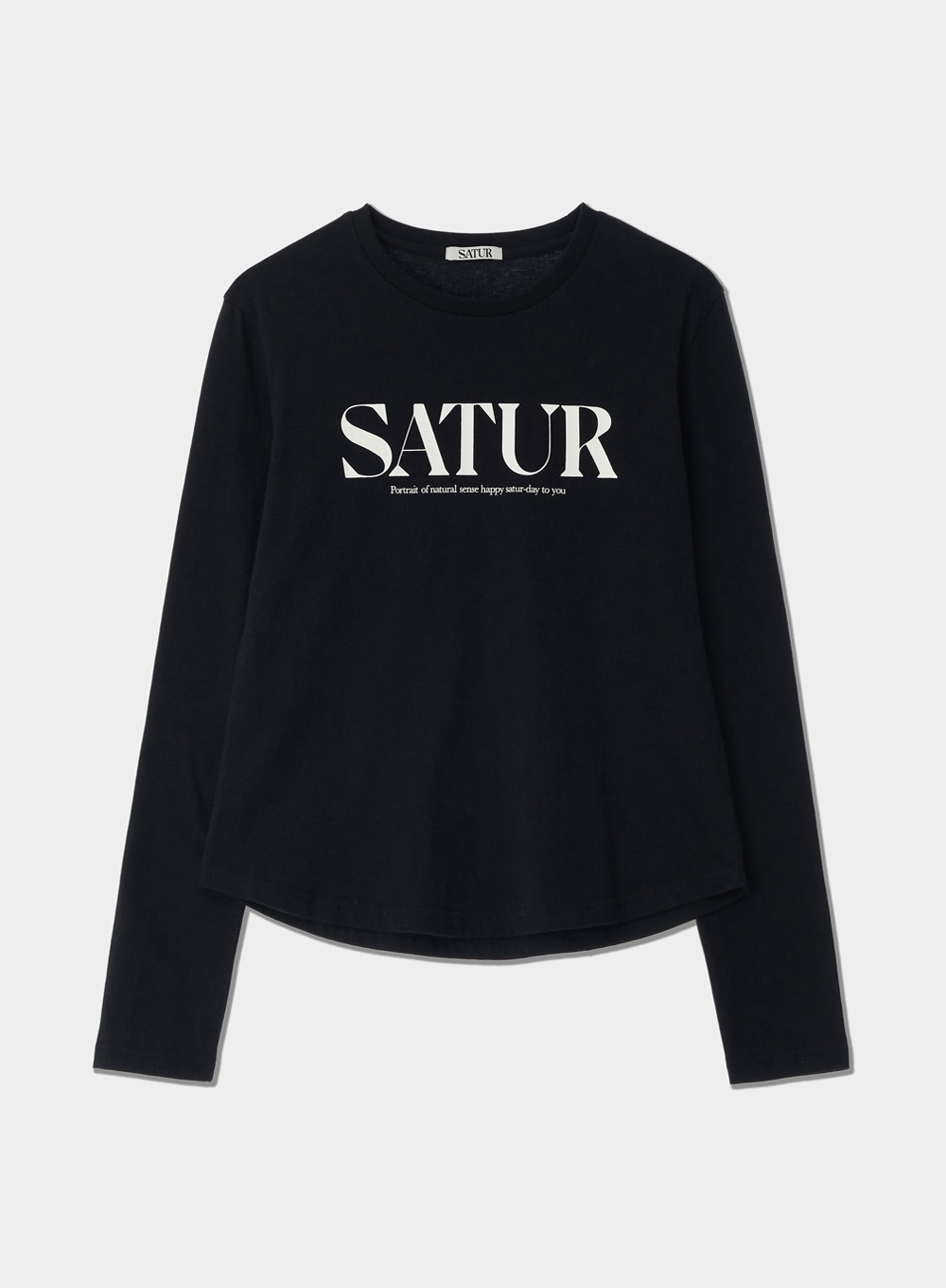 【SATUR】 SIGNATURE LOGO COTTON LONG SLEEVE : CLASSIC BLACK