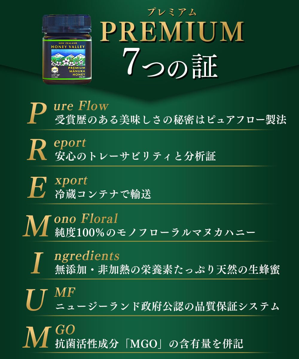 アクティブマヌカハニー　UMF15+　250g ハニーバレー（100% Pure New Zealand Honey）マヌカ蜂蜜