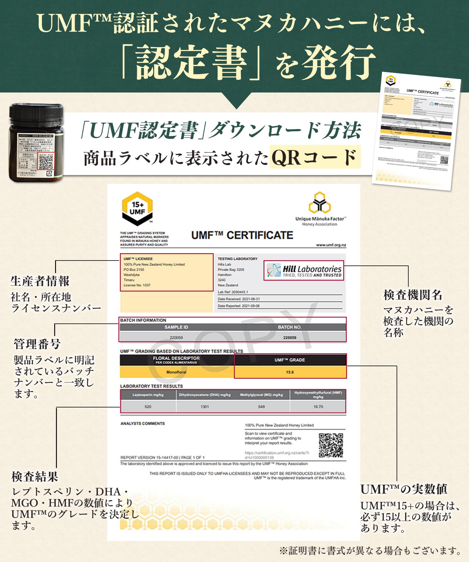 アクティブマヌカハニー　UMF15+　250g ハニーバレー（100% Pure New Zealand Honey）マヌカ蜂蜜
