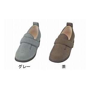 介護靴 施設・院内用 ダブルマジック２ヘリンボン 9E(ワイドサイズ) 7025 片足 徳武産業 あゆみシリーズ ／3L (25.025.5cm) 茶 左足
