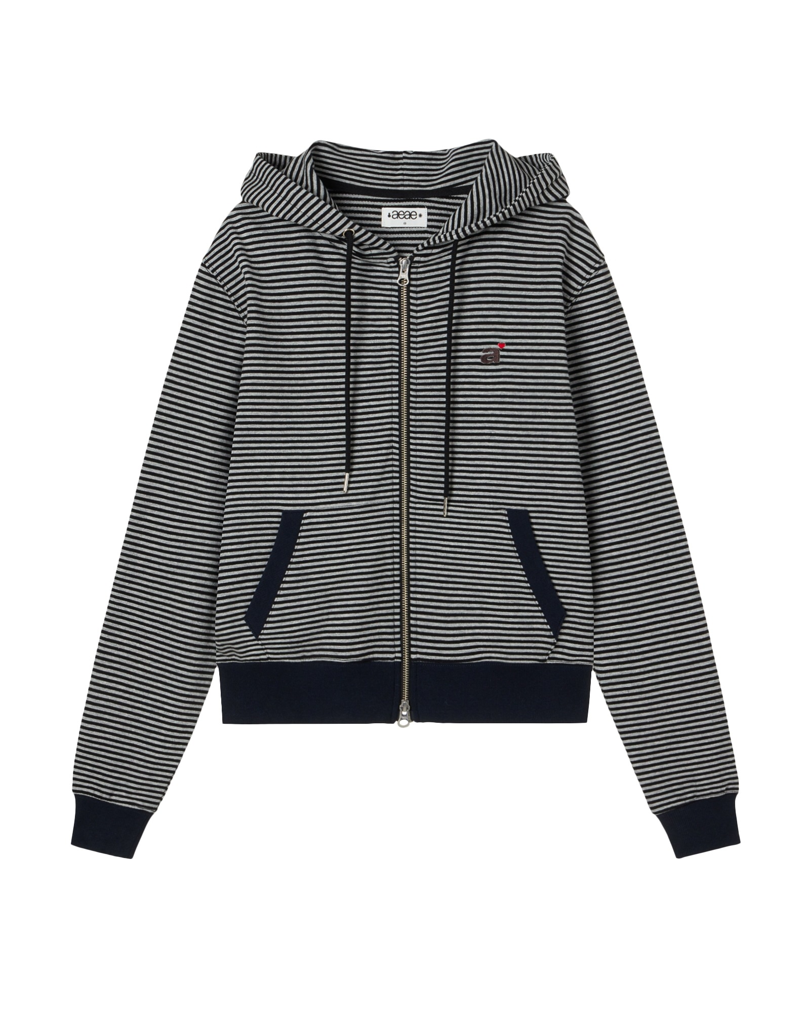 aeae】 STRIPE SMALL LETTER HOOD ファッションアイテム ZIP UP