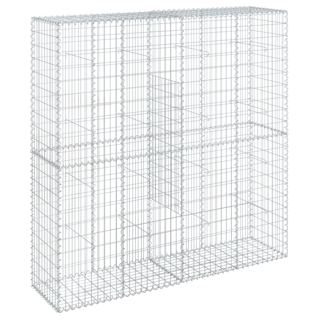 蛇籠バスケット カバー付き 200x50x200cm 亜鉛メッキ鉄
