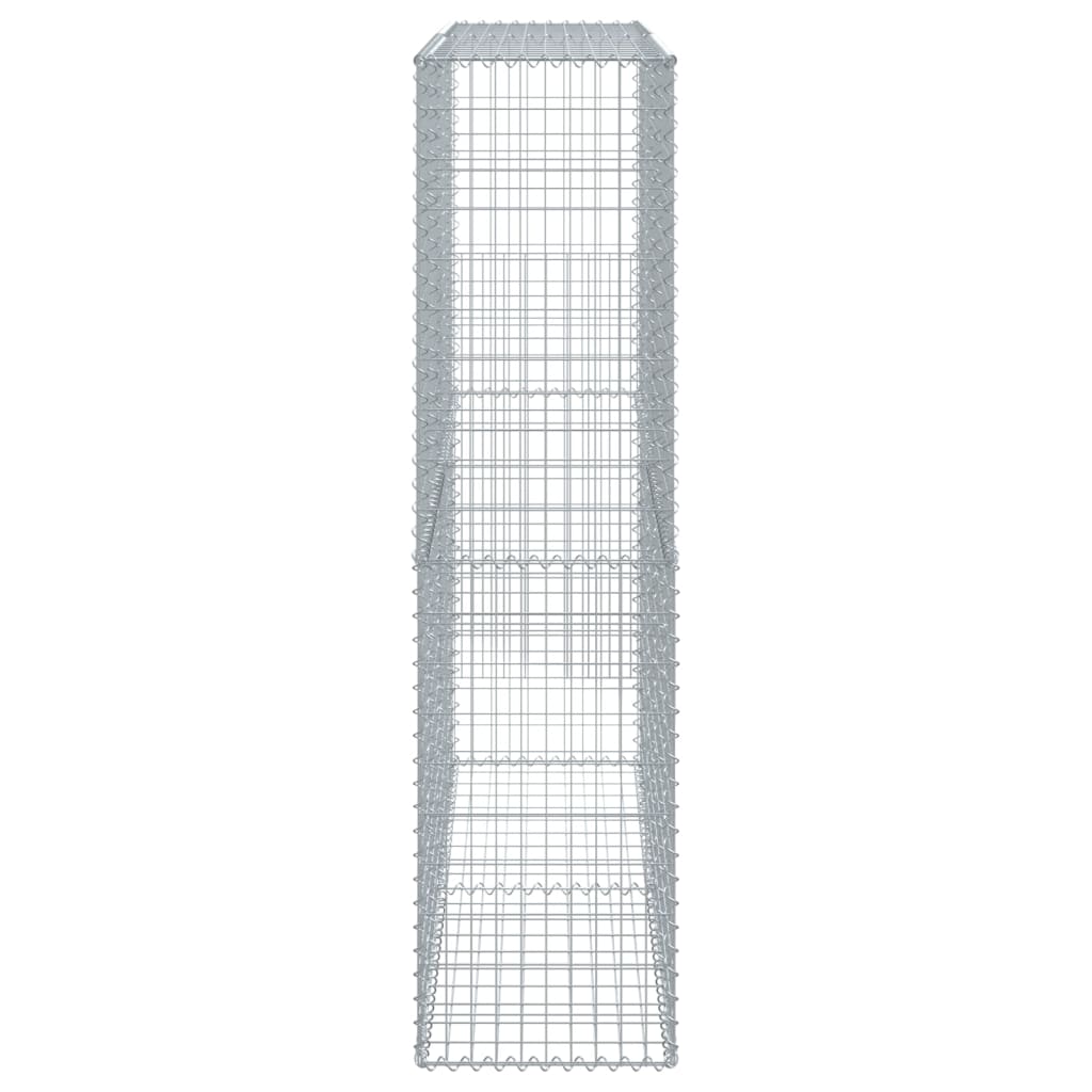 蛇籠バスケット カバー付き 200x50x200cm 亜鉛メッキ鉄