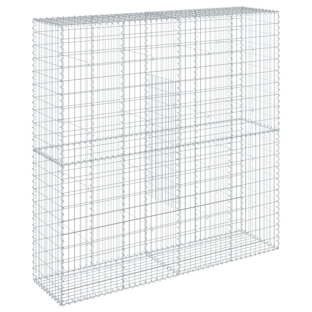 蛇籠バスケット カバー付き 200x50x200cm 亜鉛メッキ鉄