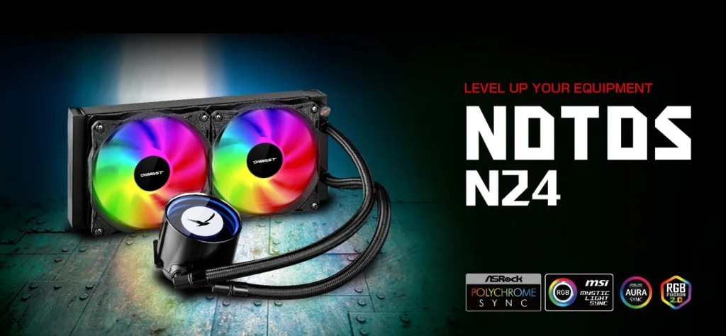 AIO Notos Liquid CPU クーラー（水冷式） N24 Sync AMD Intel
