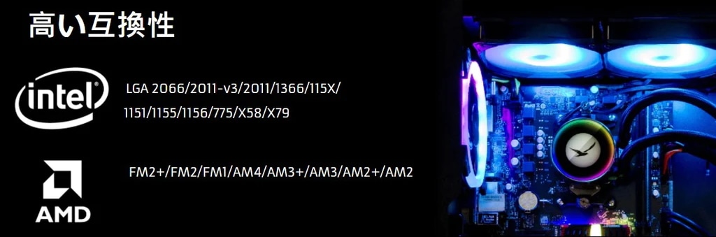 AIO Notos Liquid CPU クーラー（水冷式） N24 Sync AMD Intel