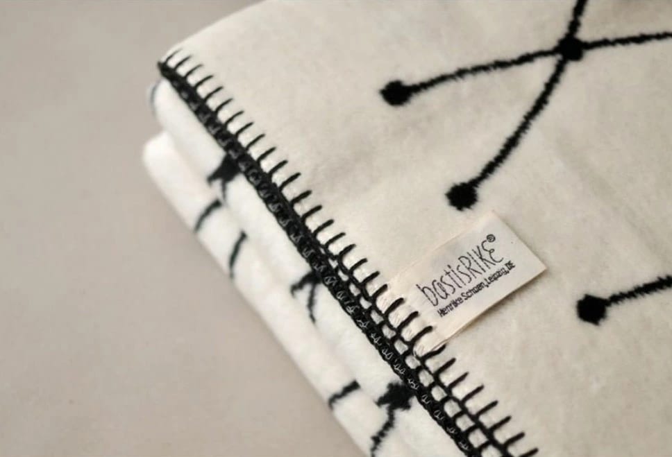 bastisRIKE | THE GRID -大判ブランケット&クッションカバー SALE セール】bastisRIKE | THE GRID - COTTON BABY BLANKET (black