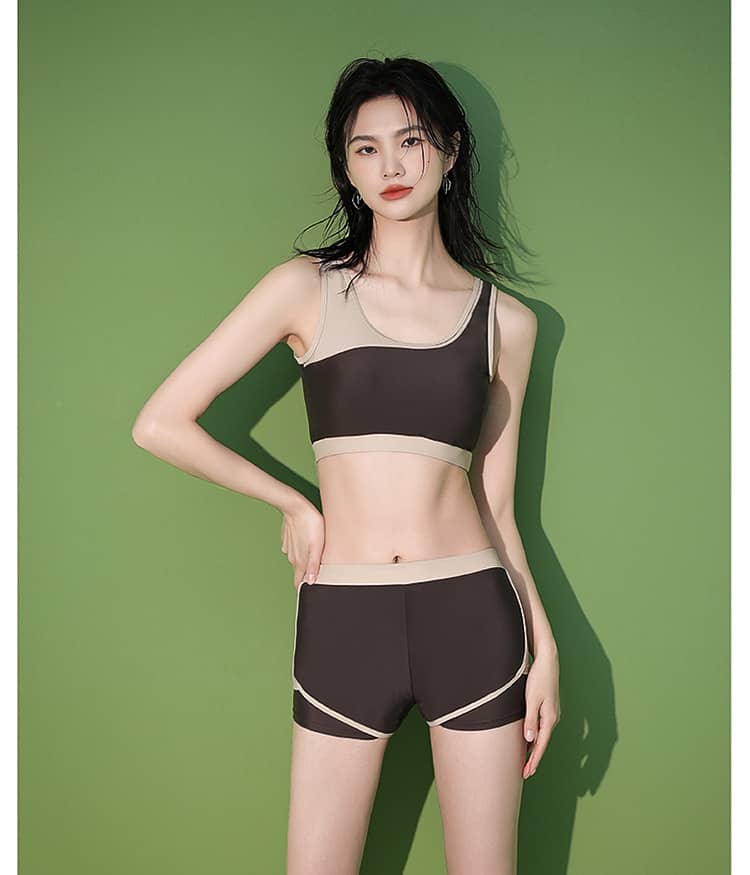 水着 レディース タンキニ 学生 体型カバー 露出控えめ 韓国