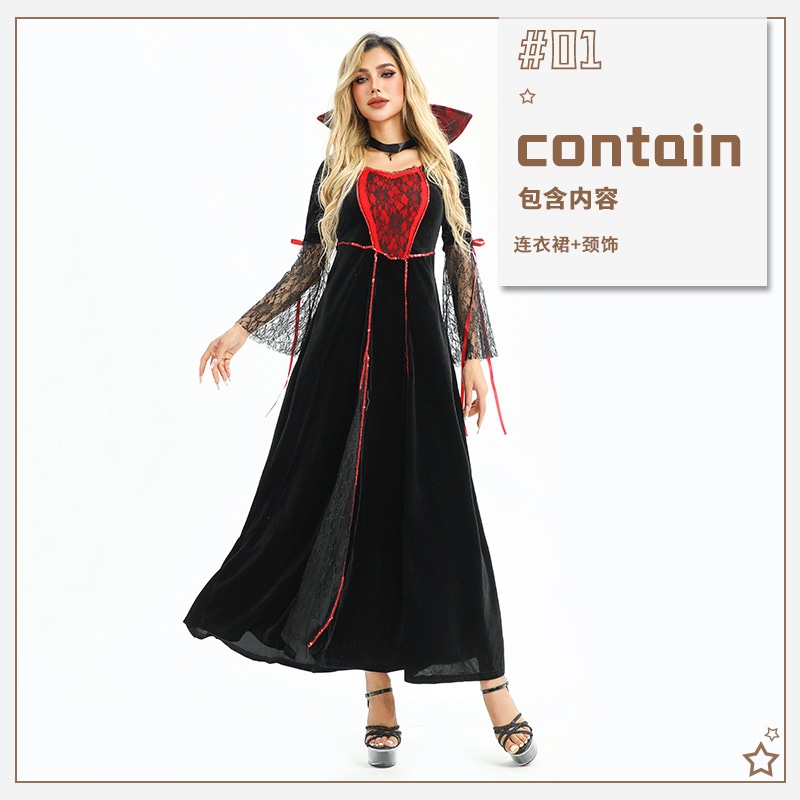 ハロウィンコスチューム 大人用 デスコス ローブ 魔女コスチューム 魔女 ナイトクラブ 女王 ダーク ゴシックスタイル ドレス