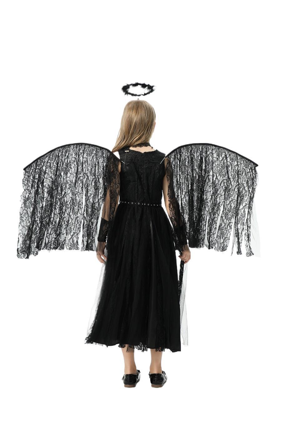 2025ハロウィン子供用コスチューム天使悪魔欧米の女の子コスナイトエルフ子供服パフォーマンスドレス