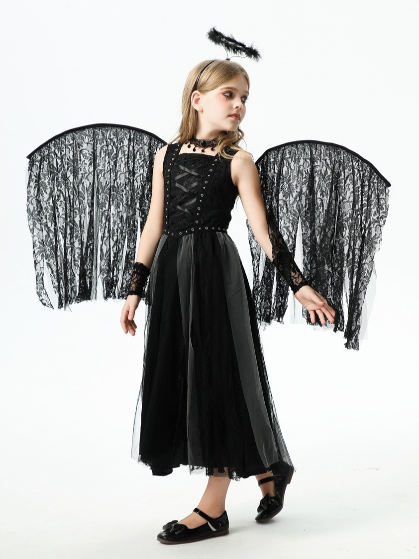 2025ハロウィン子供用コスチューム天使悪魔欧米の女の子コスナイトエルフ子供服パフォーマンスドレス