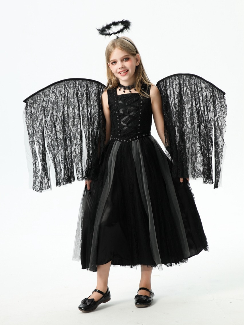 2025ハロウィン子供用コスチューム天使悪魔欧米の女の子コスナイトエルフ子供服パフォーマンスドレス