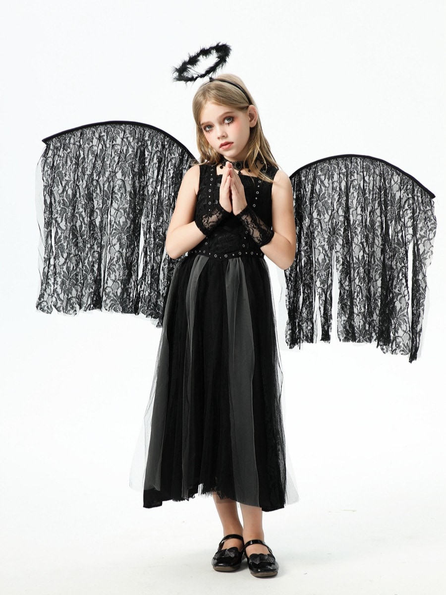2025ハロウィン子供用コスチューム天使悪魔欧米の女の子コスナイトエルフ子供服パフォーマンスドレス