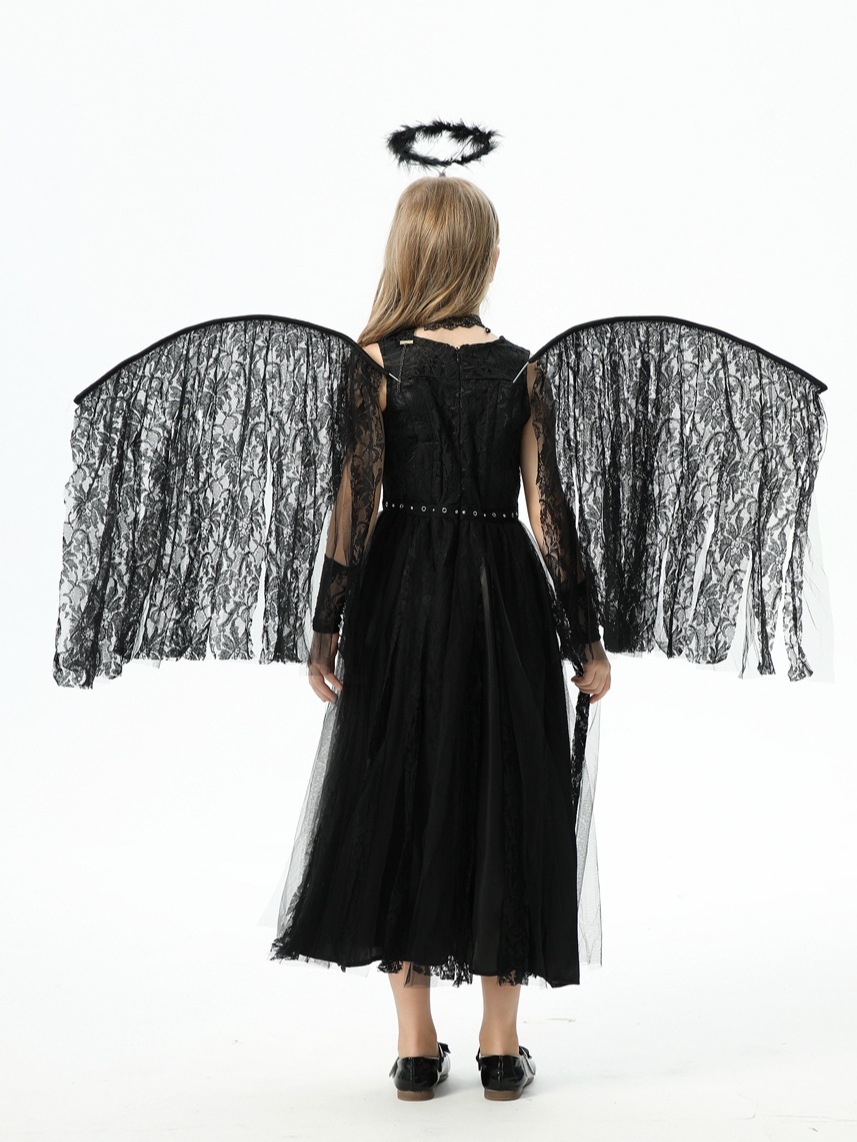 2025ハロウィン子供用コスチューム天使悪魔欧米の女の子コスナイトエルフ子供服パフォーマンスドレス