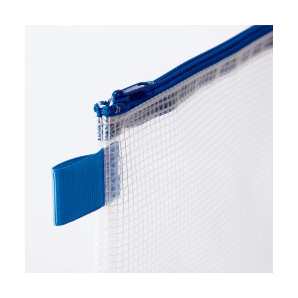 (まとめ）TANOSEE メッシュケース A3タテ340×ヨコ470mm 青 1セット(20枚)(×3セット)