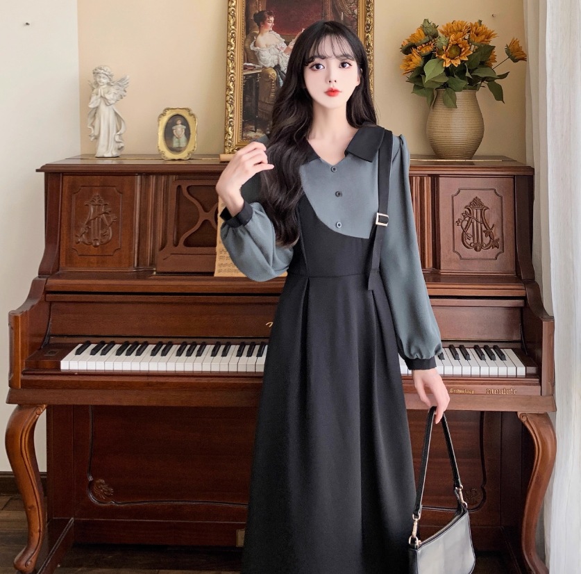 ワンピース フェイクツーピース シャツワンピース ワンピドレス ミモレ ミモレ丈 長袖 Vネック 襟付き フレア アシンメトリー 切り替えデザイン ボタン 大人可愛い きれいめ シンプル カジュアル ワンピース フェイクツーピース シャツワンピース ワンピドレス ミモレ ミモレ丈 長袖 Vネック 襟付き フレア アシンメトリー 切り替えデザイン ボタン 大人可愛い きれいめ シンプル カジュアル