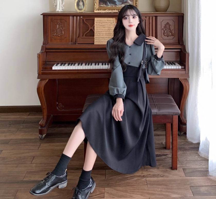 ワンピース フェイクツーピース シャツワンピース ワンピドレス ミモレ ミモレ丈 長袖 Vネック 襟付き フレア アシンメトリー 切り替えデザイン ボタン 大人可愛い きれいめ シンプル カジュアル ワンピース フェイクツーピース シャツワンピース ワンピドレス ミモレ ミモレ丈 長袖 Vネック 襟付き フレア アシンメトリー 切り替えデザイン ボタン 大人可愛い きれいめ シンプル カジュアル