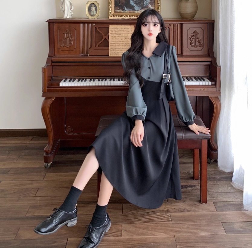 ワンピース フェイクツーピース シャツワンピース ワンピドレス ミモレ ミモレ丈 長袖 Vネック 襟付き フレア アシンメトリー 切り替えデザイン ボタン 大人可愛い きれいめ シンプル カジュアル ワンピース フェイクツーピース シャツワンピース ワンピドレス ミモレ ミモレ丈 長袖 Vネック 襟付き フレア アシンメトリー 切り替えデザイン ボタン 大人可愛い きれいめ シンプル カジュアル