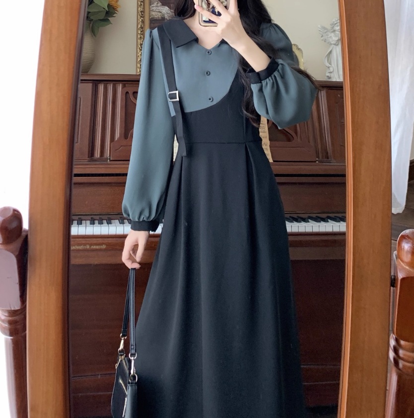 ワンピース フェイクツーピース シャツワンピース ワンピドレス ミモレ ミモレ丈 長袖 Vネック 襟付き フレア アシンメトリー 切り替えデザイン ボタン 大人可愛い きれいめ シンプル カジュアル ワンピース フェイクツーピース シャツワンピース ワンピドレス ミモレ ミモレ丈 長袖 Vネック 襟付き フレア アシンメトリー 切り替えデザイン ボタン 大人可愛い きれいめ シンプル カジュアル