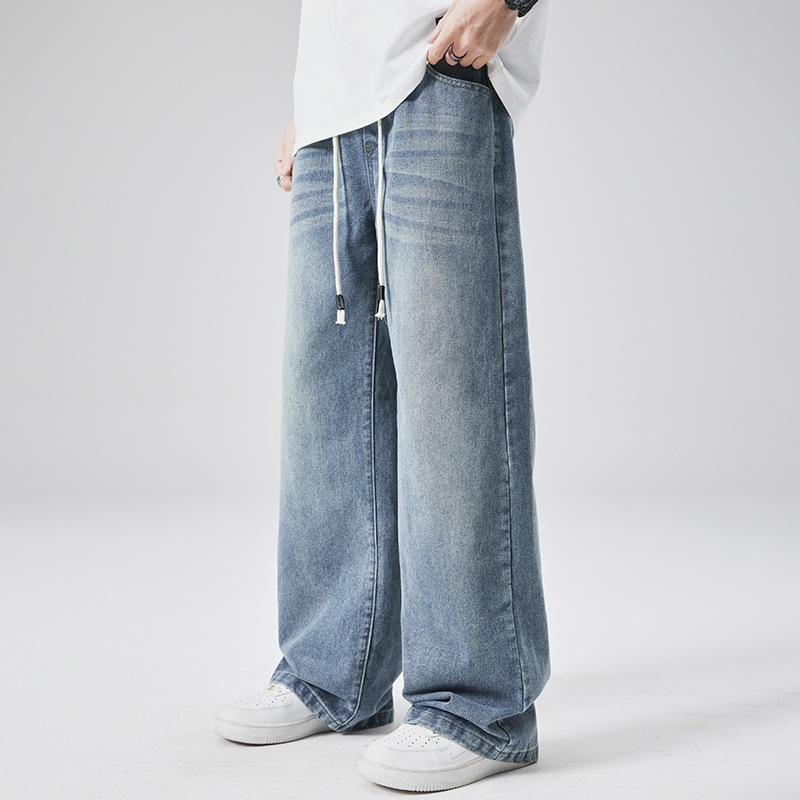 33)レトロウォッシュジーンズ メンズ 春秋 ストレート ワイドパンツ アメリカン ヘビーウェイト ルーズ カジュアル パンツ 33)レトロウォッシュジーンズ メンズ 春秋 ストレート ワイドパンツ アメリカン ヘビーウェイト ルーズ カジュアル パンツ