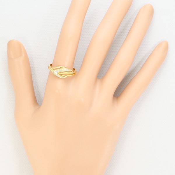 18K YG リング 指輪 17号 ダイヤ 総重量約2.9g ジュエリー 中古 18K YG リング 指輪 17号 ダイヤ 総重量約2.9g ジュエリー 中古