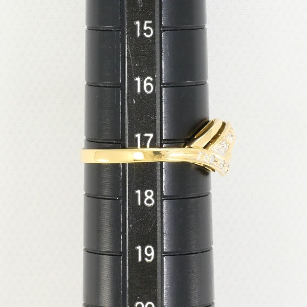 18K YG リング 指輪 17号 ダイヤ 総重量約2.9g ジュエリー 中古 18K YG リング 指輪 17号 ダイヤ 総重量約2.9g ジュエリー 中古