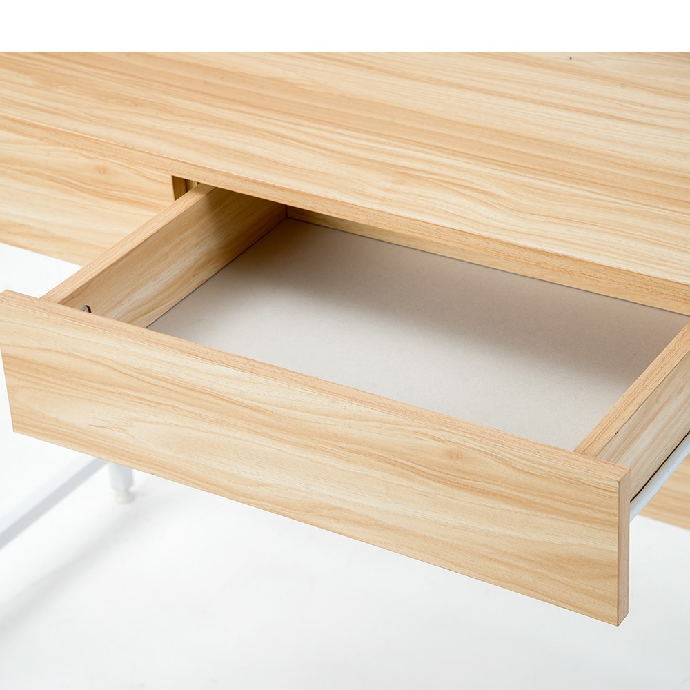 【国内発送】186【301556AAAオフィスチェア+パソコンデスク セット】 【ナチュラル】パソコンデスク 引き出し付き　収納台　ミシン台 学習机 勉強机