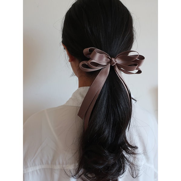 Qoo10] MELODY ACCESSORY ヘアアクセサリー リボン 黒 ヘアゴム