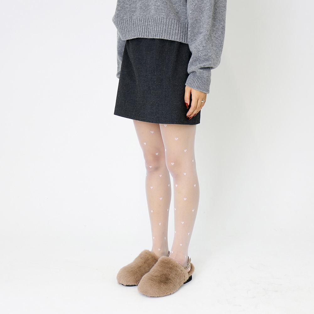 Mink Fur Clog Mule beige